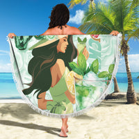 Kentucky Horse Racing Beach Blanket Fancy Lady With Derby Mint Julep Cocktail - Wonder Print Shop