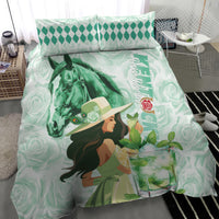 Kentucky Horse Racing Bedding Set Fancy Lady With Derby Mint Julep Cocktail - Wonder Print Shop