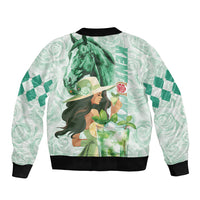 Kentucky Horse Racing Bomber Jacket Fancy Lady With Derby Mint Julep Cocktail - Wonder Print Shop