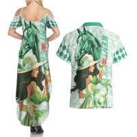 Kentucky Horse Racing Couples Matching Summer Maxi Dress and Hawaiian Shirt Fancy Lady With Derby Mint Julep Cocktail - Wonder Print Shop