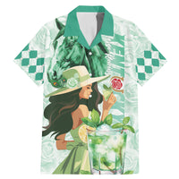 Kentucky Horse Racing Family Matching Mermaid Dress and Hawaiian Shirt Fancy Lady With Derby Mint Julep Cocktail - Wonder Print Shop