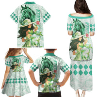Kentucky Horse Racing Family Matching Puletasi and Hawaiian Shirt Fancy Lady With Derby Mint Julep Cocktail - Wonder Print Shop