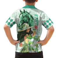 Kentucky Horse Racing Family Matching Summer Maxi Dress and Hawaiian Shirt Fancy Lady With Derby Mint Julep Cocktail - Wonder Print Shop