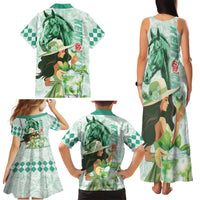 Kentucky Horse Racing Family Matching Tank Maxi Dress and Hawaiian Shirt Fancy Lady With Derby Mint Julep Cocktail - Wonder Print Shop