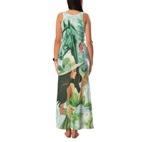 Kentucky Horse Racing Family Matching Tank Maxi Dress and Hawaiian Shirt Fancy Lady With Derby Mint Julep Cocktail - Wonder Print Shop