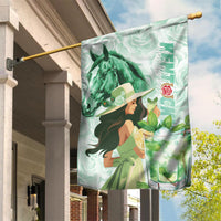 Kentucky Horse Racing Garden Flag Fancy Lady With Derby Mint Julep Cocktail - Wonder Print Shop