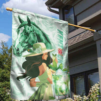 Kentucky Horse Racing Garden Flag Fancy Lady With Derby Mint Julep Cocktail - Wonder Print Shop