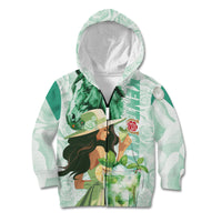 Kentucky Horse Racing Kid Hoodie Fancy Lady With Derby Mint Julep Cocktail - Wonder Print Shop