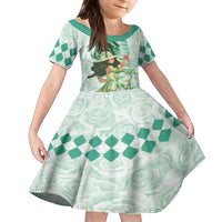 Kentucky Horse Racing Kid Short Sleeve Dress Fancy Lady With Derby Mint Julep Cocktail - Wonder Print Shop