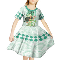 Kentucky Horse Racing Kid Short Sleeve Dress Fancy Lady With Derby Mint Julep Cocktail - Wonder Print Shop