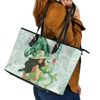 Kentucky Horse Racing Leather Tote Bag Fancy Lady With Derby Mint Julep Cocktail - Wonder Print Shop