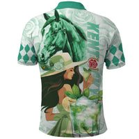 Kentucky Horse Racing Polo Shirt Fancy Lady With Derby Mint Julep Cocktail - Wonder Print Shop