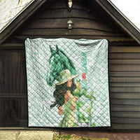 Kentucky Horse Racing Quilt Fancy Lady With Derby Mint Julep Cocktail - Wonder Print Shop