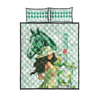 Kentucky Horse Racing Quilt Bed Set Fancy Lady With Derby Mint Julep Cocktail - Wonder Print Shop