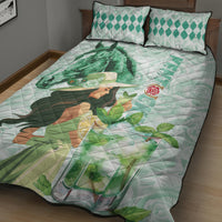 Kentucky Horse Racing Quilt Bed Set Fancy Lady With Derby Mint Julep Cocktail - Wonder Print Shop