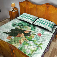 Kentucky Horse Racing Quilt Bed Set Fancy Lady With Derby Mint Julep Cocktail - Wonder Print Shop