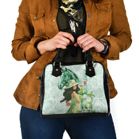 Kentucky Horse Racing Shoulder Handbag Fancy Lady With Derby Mint Julep Cocktail