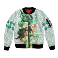 Kentucky Horse Racing Sleeve Zip Bomber Jacket Fancy Lady With Derby Mint Julep Cocktail - Wonder Print Shop