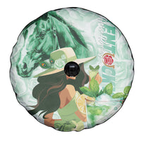 Kentucky Horse Racing Spare Tire Cover Fancy Lady With Derby Mint Julep Cocktail - Wonder Print Shop