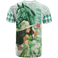 Kentucky Horse Racing T Shirt Fancy Lady With Derby Mint Julep Cocktail - Wonder Print Shop