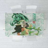 Kentucky Horse Racing Tablecloth Fancy Lady With Derby Mint Julep Cocktail - Wonder Print Shop