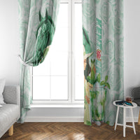 Kentucky Horse Racing Window Curtain Fancy Lady With Derby Mint Julep Cocktail - Wonder Print Shop