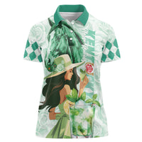 Kentucky Horse Racing Women Polo Shirt Fancy Lady With Derby Mint Julep Cocktail - Wonder Print Shop