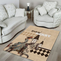 Kentucky Horse Racing Area Rug Derby Lady Riding Horse Twin Spires - Wonder Print Shop