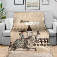 Kentucky Horse Racing Blanket Derby Lady Riding Horse Twin Spires