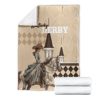 Kentucky Horse Racing Blanket Derby Lady Riding Horse Twin Spires