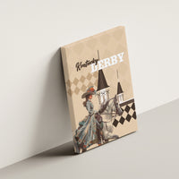 Kentucky Horse Racing Canvas Wall Art Derby Lady Riding Horse Twin Spires - Wonder Print Shop