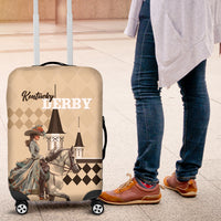 Kentucky Horse Racing Luggage Cover Derby Lady Riding Horse Twin Spires - Wonder Print Shop
