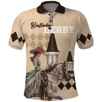Personalized Kentucky Horse Racing Polo Shirt Derby Lady Riding Horse Twin Spires - Wonder Print Shop