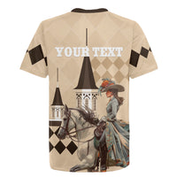 Personalized Kentucky Horse Racing Rugby Jersey Derby Lady Riding Horse Twin Spires - Wonder Print Shop