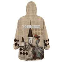 Personalized Kentucky Horse Racing Wearable Blanket Hoodie Derby Lady Riding Horse Twin Spires - Wonder Print Shop