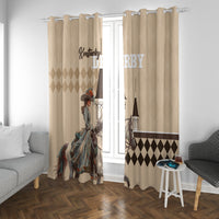 Kentucky Horse Racing Window Curtain Derby Lady Riding Horse Twin Spires - Wonder Print Shop