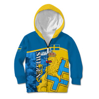 Sweden Kid Hoodie Swedish Lion With Coat Of Arms - Wonder Print Shop