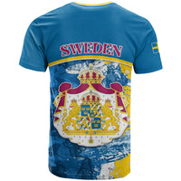 Sweden T Shirt Swedish Lion With Coat Of Arms - Wonder Print Shop