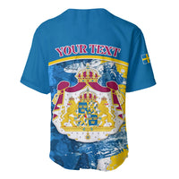 Custom Sweden Baseball Jersey Swedish Lion With Coat Of Arms - Wonder Print Shop