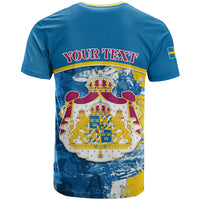 Custom Sweden T Shirt Swedish Lion With Coat Of Arms - Wonder Print Shop