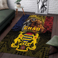Chad Independence Day 1960 Area Rug Tchad Goat and Lion African Pattern - Wonder Print Shop