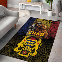 Chad Independence Day 1960 Area Rug Tchad Goat and Lion African Pattern - Wonder Print Shop