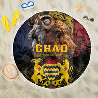 Chad Independence Day 1960 Beach Blanket Tchad Goat and Lion African Pattern - Wonder Print Shop