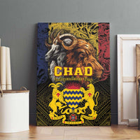 Chad Independence Day 1960 Canvas Wall Art Tchad Goat and Lion African Pattern - Wonder Print Shop