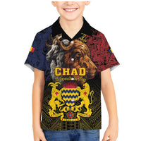 Chad Independence Day 1960 Family Matching Mermaid Dress and Hawaiian Shirt Tchad Goat and Lion African Pattern - Wonder Print Shop