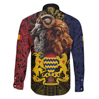 Chad Independence Day 1960 Family Matching Off Shoulder Short Dress and Hawaiian Shirt Tchad Goat and Lion African Pattern - Wonder Print Shop