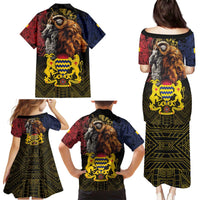 Chad Independence Day 1960 Family Matching Puletasi and Hawaiian Shirt Tchad Goat and Lion African Pattern - Wonder Print Shop