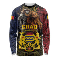 Chad Independence Day 1960 Long Sleeve Shirt Tchad Goat and Lion African Pattern - Wonder Print Shop