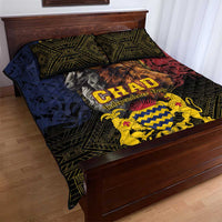 Chad Independence Day 1960 Quilt Bed Set Tchad Goat and Lion African Pattern - Wonder Print Shop