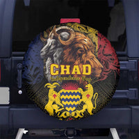 Chad Independence Day 1960 Spare Tire Cover Tchad Goat and Lion African Pattern - Wonder Print Shop